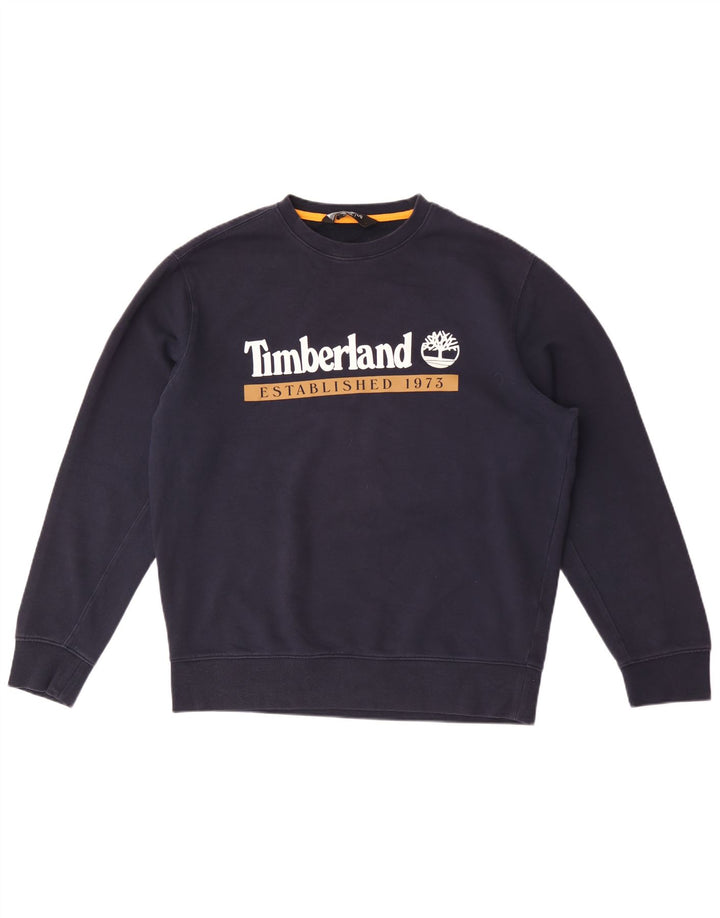 Timberland Felpa da uomo con vestibilità regolare grafica Maglione grande blu navy
