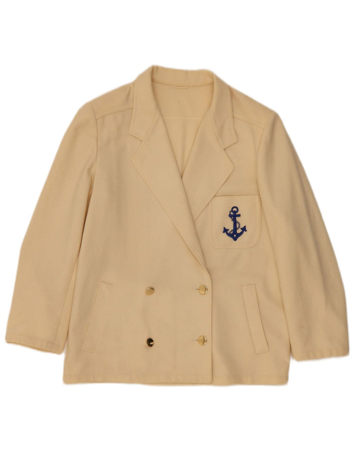 Giacca blazer doppiopetto da donna Marella UK 14 grande beige