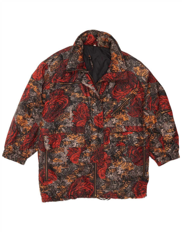 Giacca da sci vintage da donna EU 40 Poliestere floreale multicolore medio