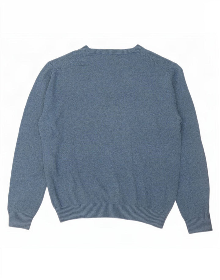 Maglione da uomo con scollo a V Nautica, grande cotone blu