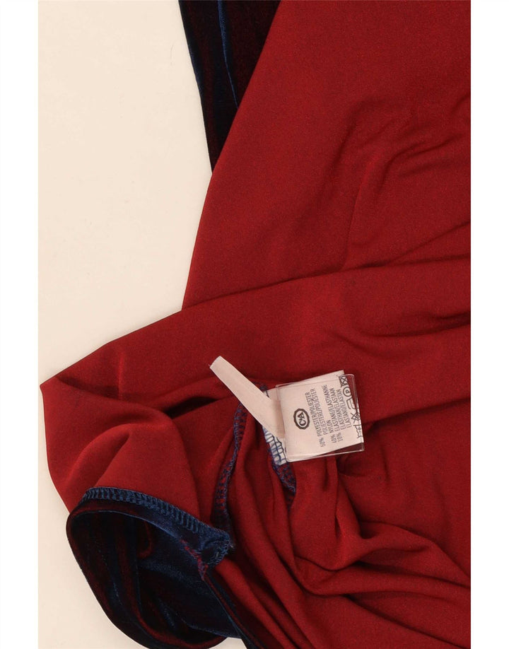 CLOCK HOUSE Abito lungo senza maniche da donna UK 12 Poliestere rosso medio