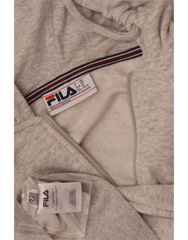 Felpa con cappuccio e zip da uomo Fila XS in cotone grigio