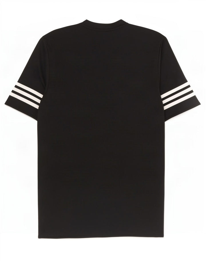 T-shirt Adidas Climalite da uomo piccola piccola in poliestere nero