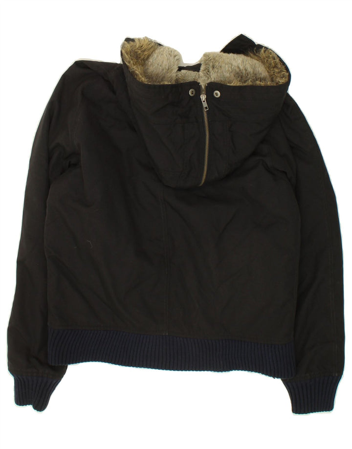 WOOLRICH Giubbotto imbottito bomber con cappuccio da uomo UK 38 Nylon nero medio