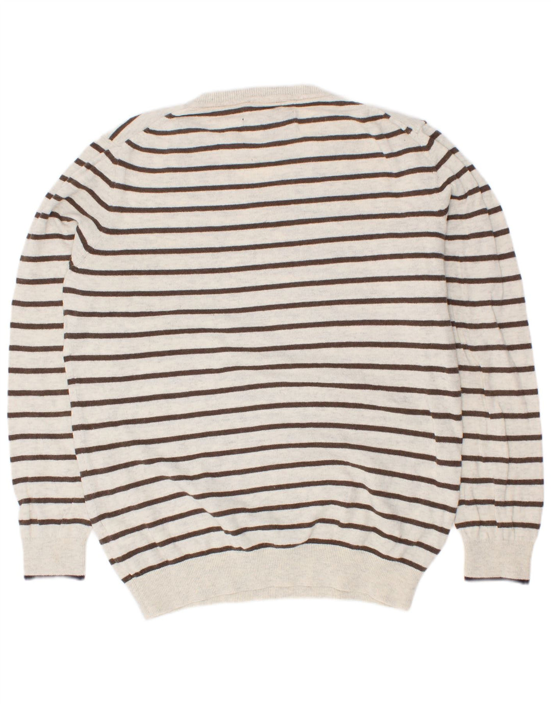 Maglione maglione con scollo a V per ragazzi Massimo Dutti 7-8 anni in cotone a righe bianche