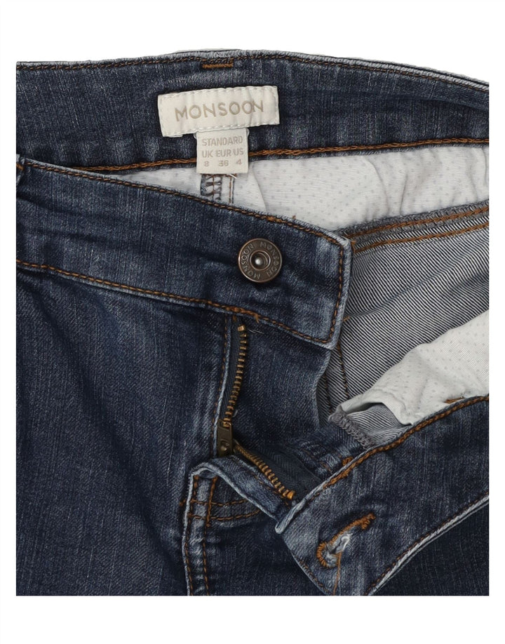 MONSOON Womens Capri Jeans UK 8 Small W28 L22 Navy Blue Vintage Monsoon and Second-Hand Monsoon from Messina Hembry 