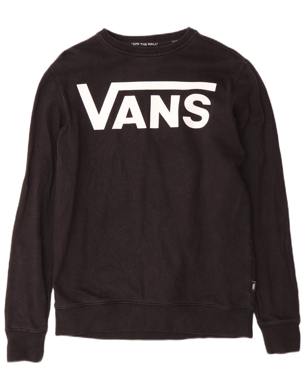 Felpa con grafica da uomo Vans XS in cotone nero