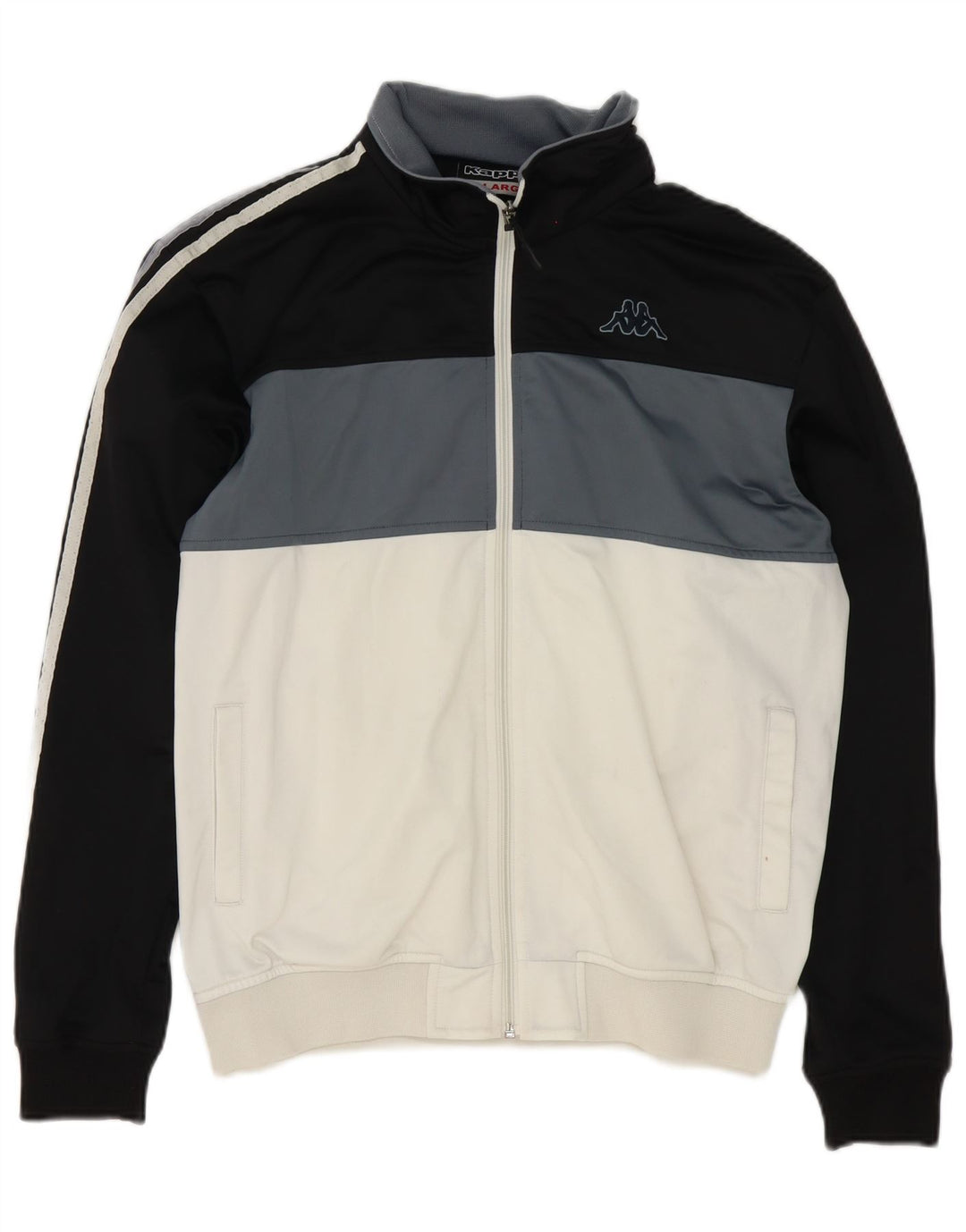 Giacca da tuta da uomo Kappa XL in poliestere color block bianco