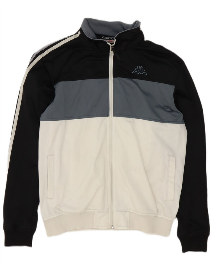 Giacca da tuta da uomo Kappa XL in poliestere color block bianco