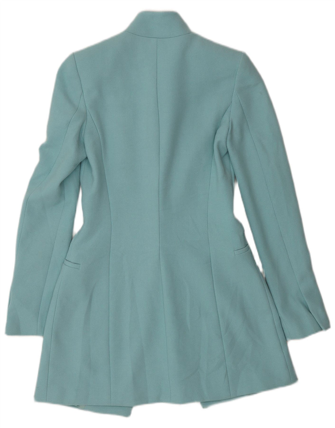 Giacca blazer lunga da donna a 1 bottone Zara UK 6 XS blu acetato