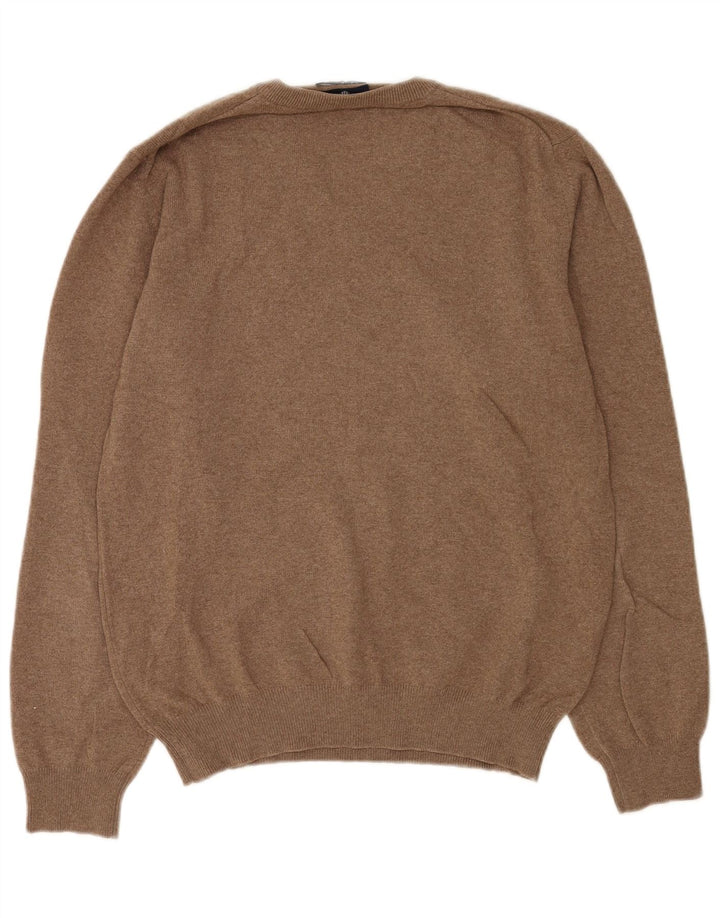 Gant Maglione da uomo con scollo a V in lana d'agnello marrone medio