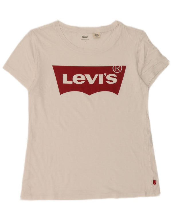 T-shirt grafica da donna LEVI'S Top UK 10 piccola bianca