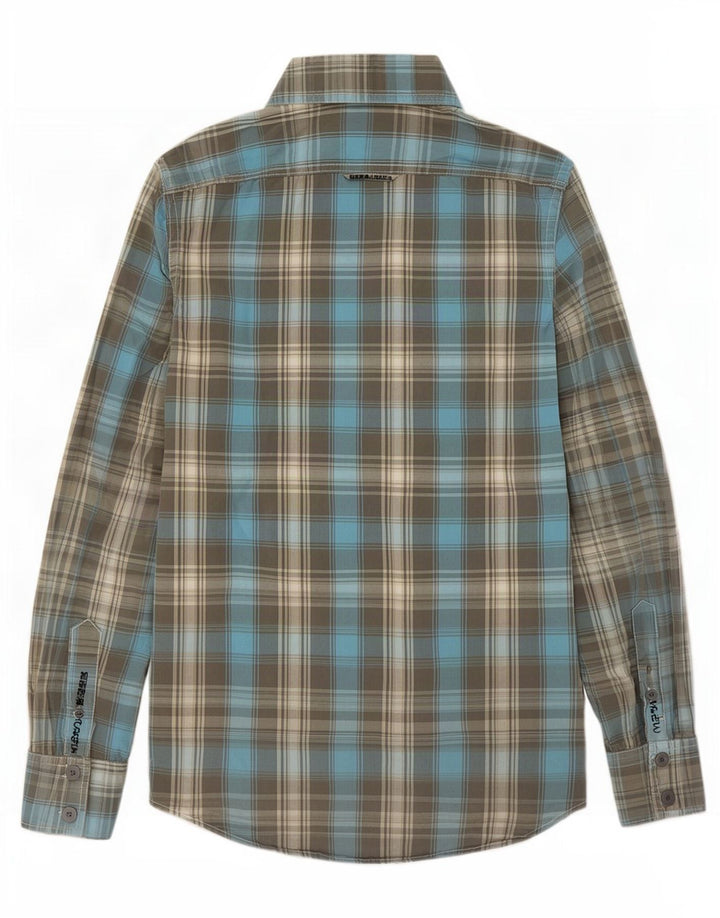 Camicia da uomo Superdry in cotone scozzese blu medio
