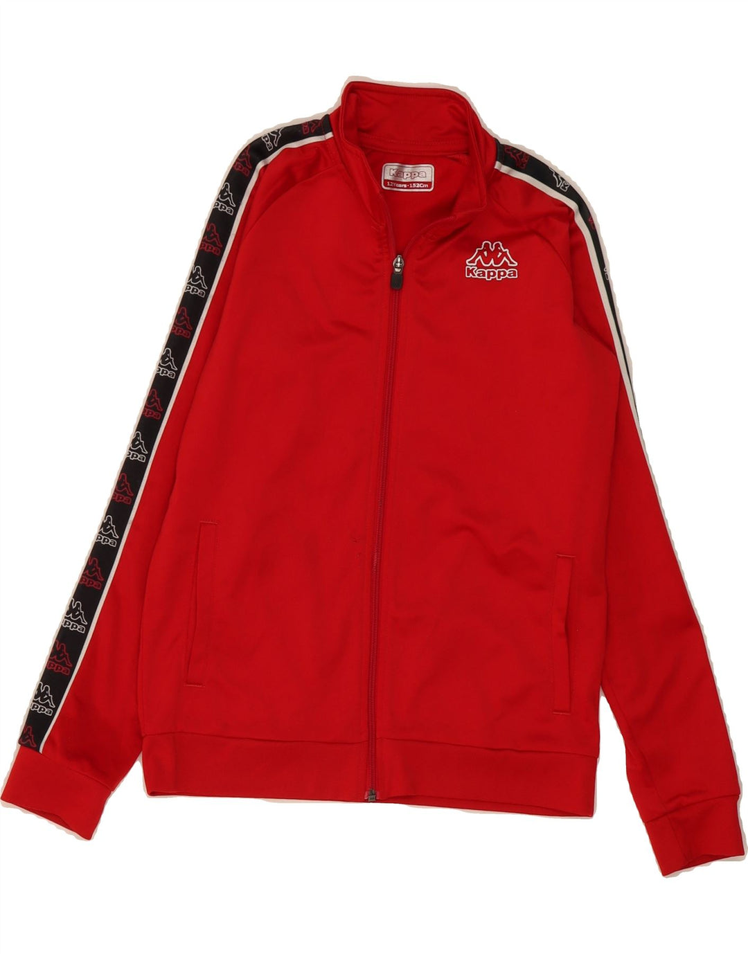 KAPPA Boys Graphic Tracksuit Top Jacket 11-12 Years Red Colourblock Vintage Kappa and Second-Hand Kappa from Messina Hembry 