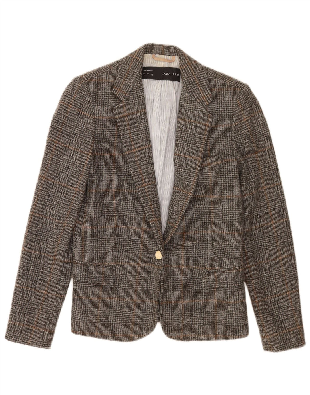 Giacca blazer a 1 bottone da donna Zara UK 12 grigio medio a quadri