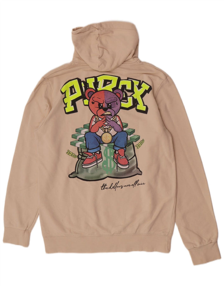 Felpa con cappuccio grafica da uomo Pyrex XL in cotone beige