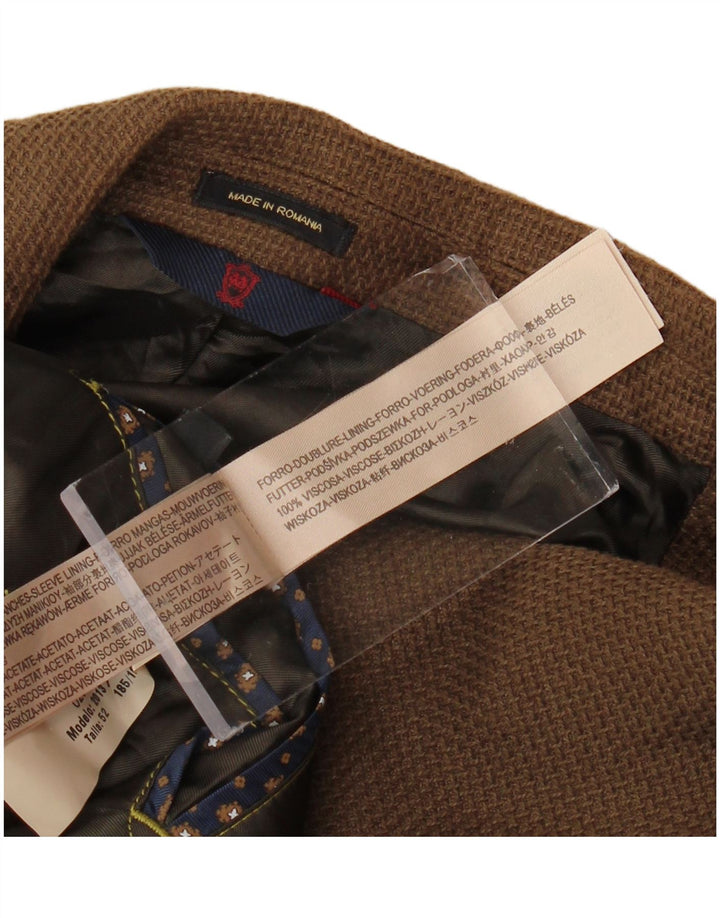 MASSIMO DUTTI Giacca blazer da uomo a 2 bottoni UK 38 Viscosa marrone medio