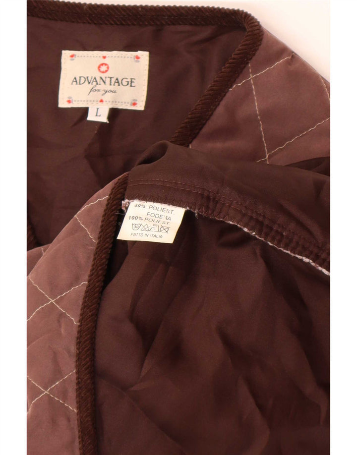 Gilet trapuntato da donna Advantage UK 16 Large Marrone geometrico poliestere