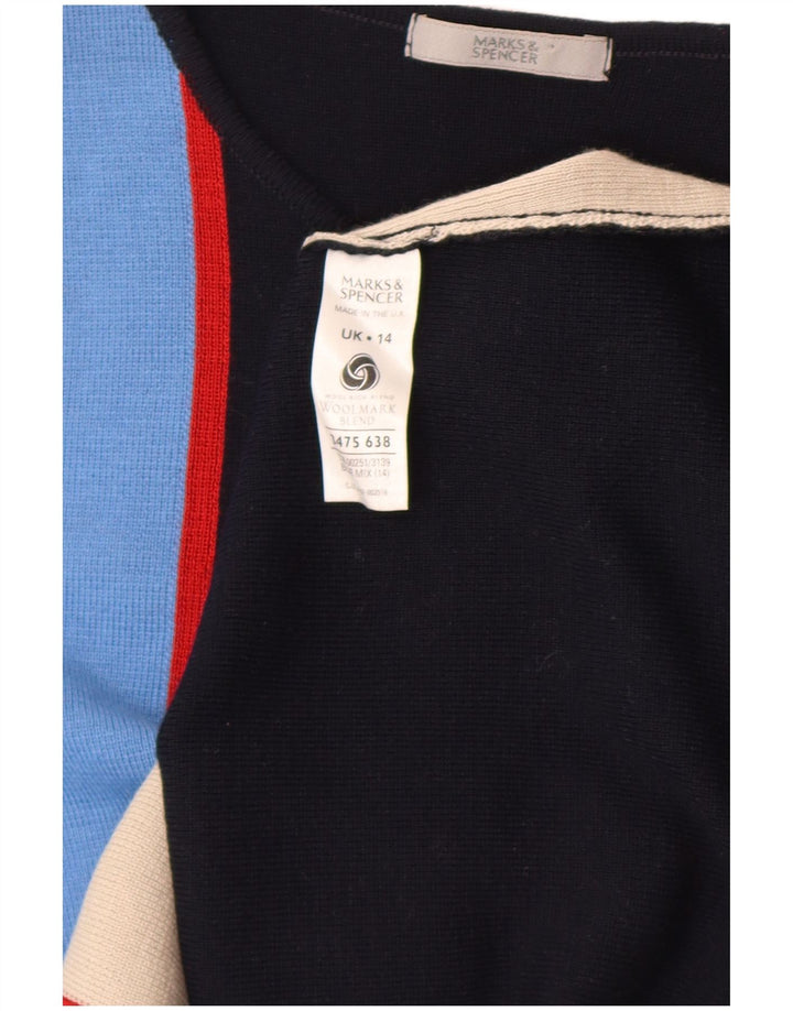 Maglione maglione con scollo a barca da donna Marks & Spencer UK 14 medio nero