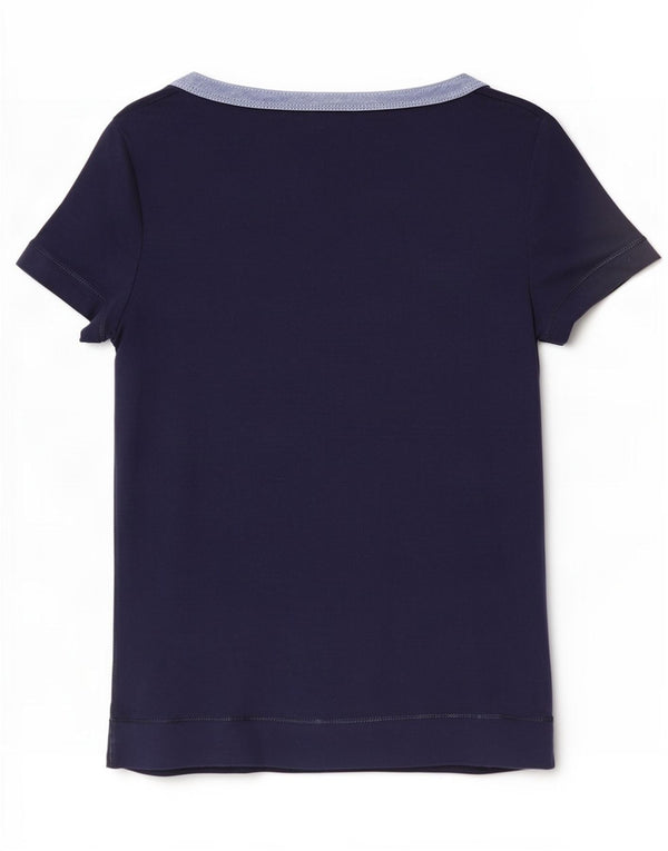 Ralph Lauren Womens T-Shirt Top UK 8 Small Navy Blue Colourblock