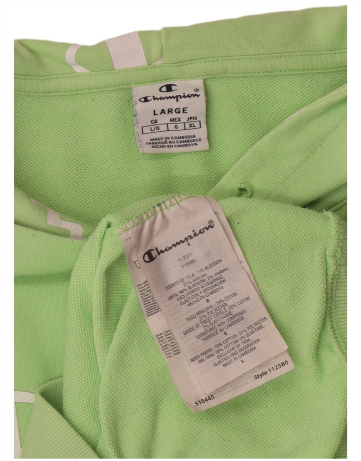 Maglione con cappuccio grafico da donna CHAMPION UK 16 grande cotone verde