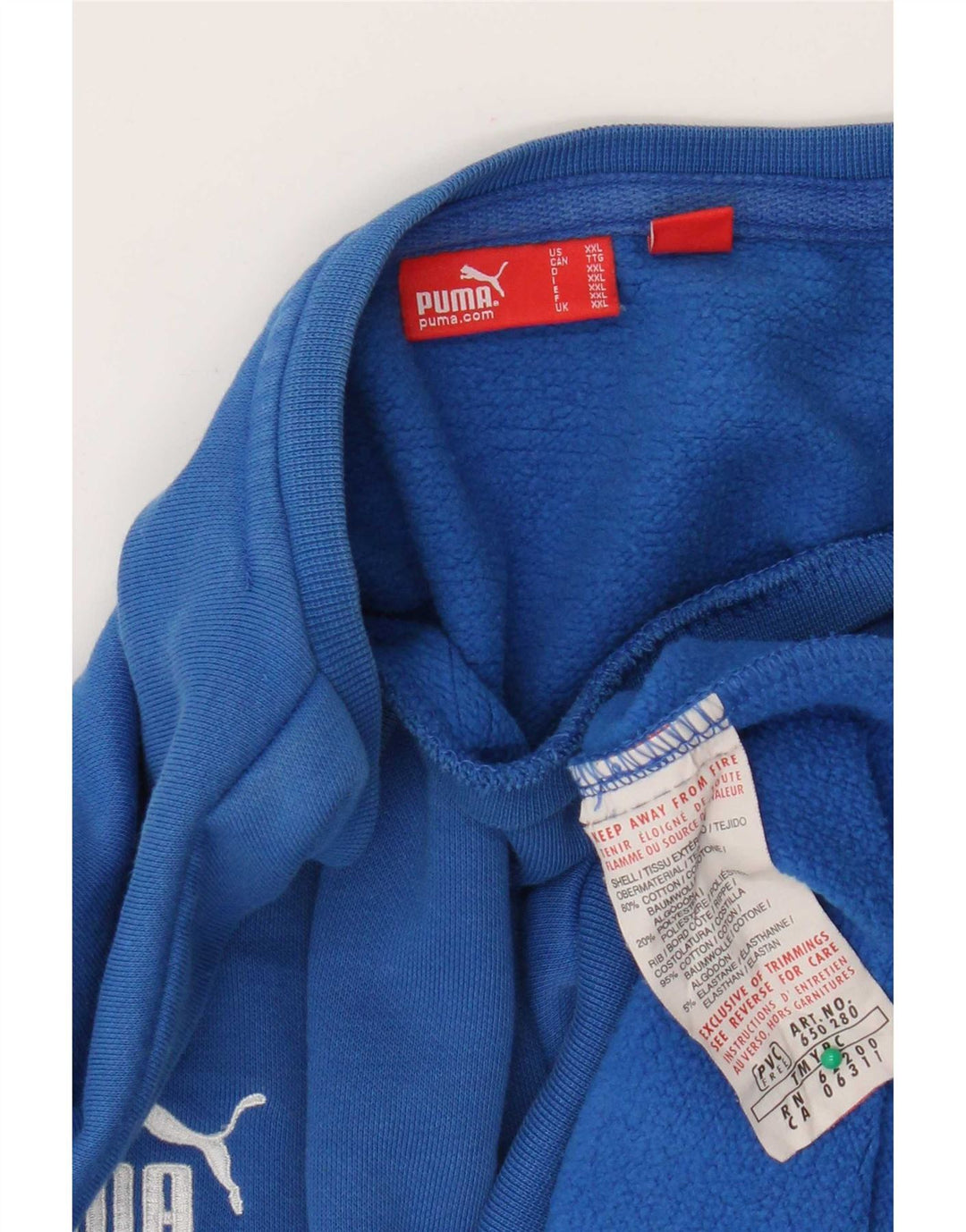 Felpa da uomo Puma Jumper 2XL Blu Colourblock in cotone