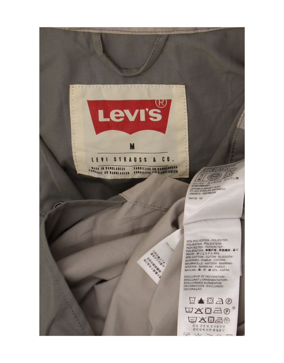 Giacca antipioggia con cappuccio da uomo Levi's UK 38 Poliestere color block verde medio