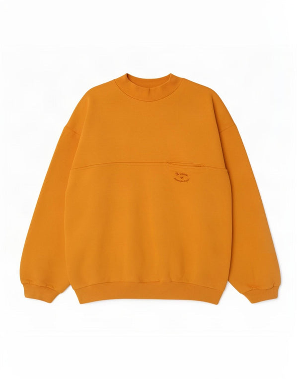 Felpa da uomo vintage maglione grande in cotone giallo