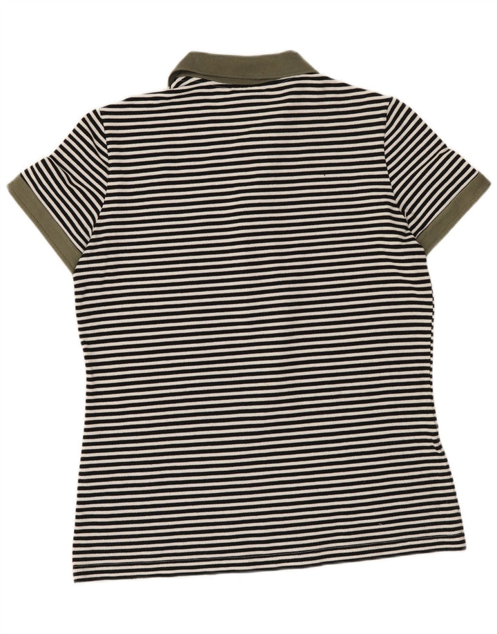Polo da donna Lacoste taglia 42 grande in cotone a righe nere