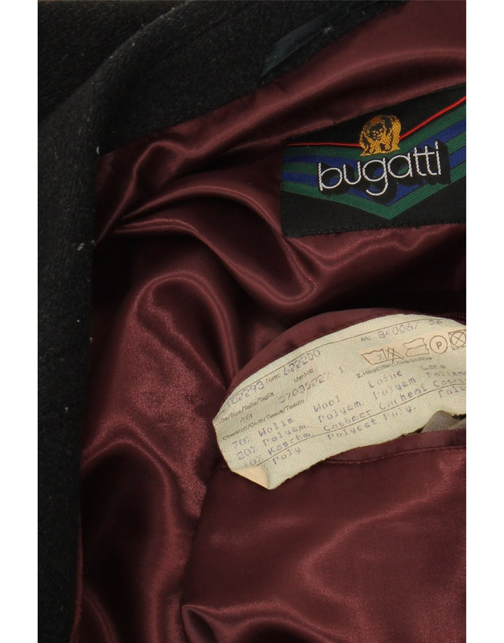 BUGATTI Cappotto doppiopetto da uomo vestibilità ampia IT 48 Lana nera media