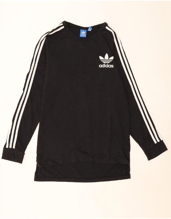 ADIDAS Top grafico da uomo a maniche lunghe in cotone nero medio