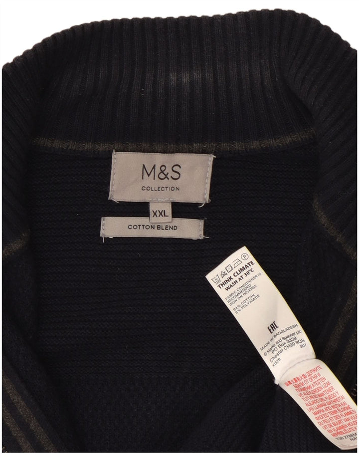 Maglione cardigan da uomo Marks & Spencer 2XL cotone blu navy