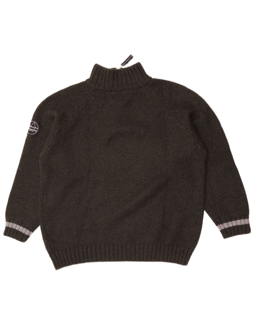 Murphy & Nye Maglione da uomo con zip e collo a righe verde medio