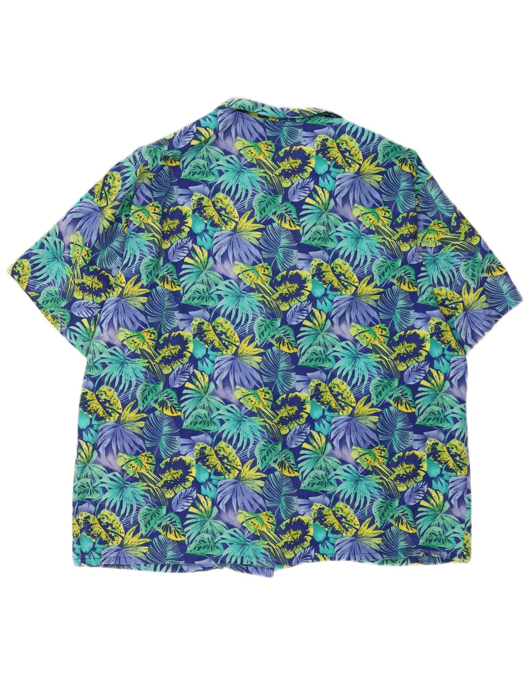 Camicia a maniche corte da uomo Krazy grande hawaiana in cotone floreale blu