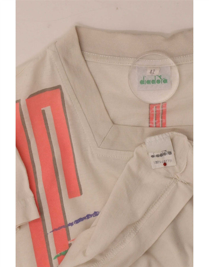 T-shirt grafica da donna Diadora Top IT 42 Medium Bianco Cotone