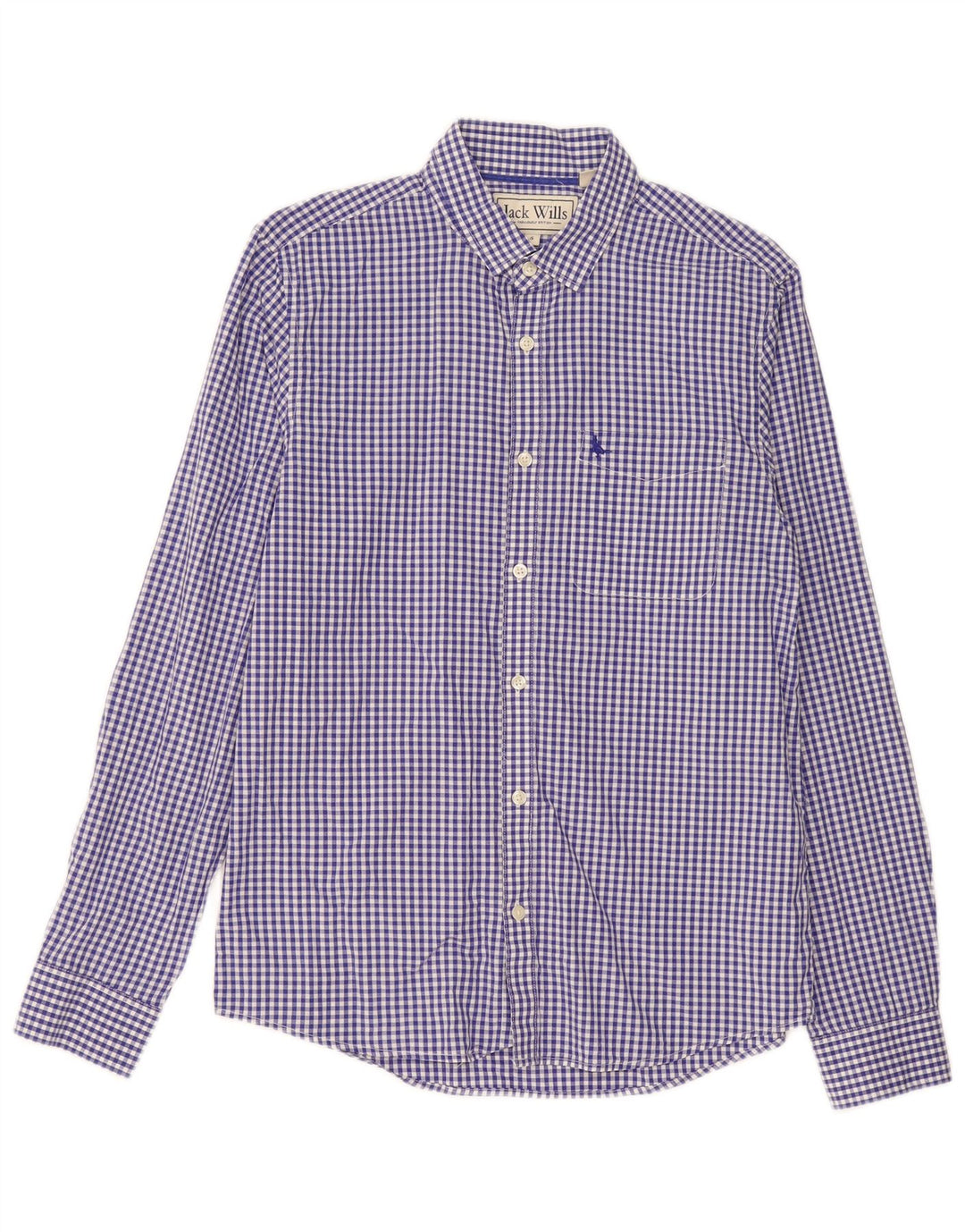 Camicia da uomo Classic Fit Jack Wills piccola in cotone a quadretti blu