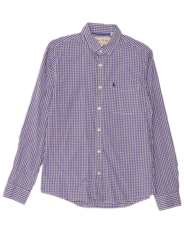 Camicia da uomo Classic Fit Jack Wills piccola in cotone a quadretti blu