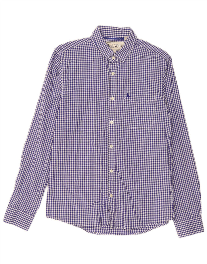 Camicia da uomo Classic Fit Jack Wills piccola in cotone a quadretti blu