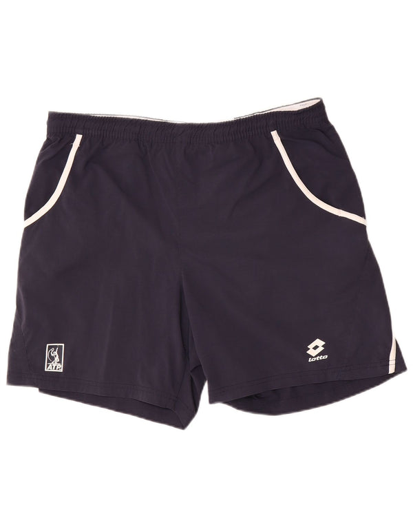 Pantaloncini sportivi da uomo Lotto Large in nylon blu navy