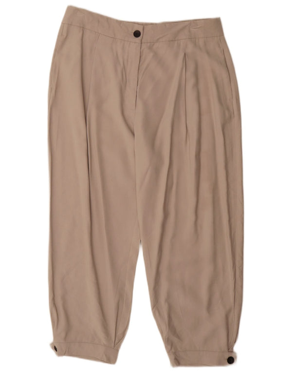 Pantaloni con pedge a vita alta da donna Zara XL W36 L28 viscosa beige