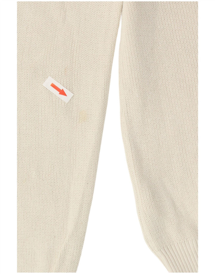 Maglione maglione girocollo con grafica da donna Guess UK 8 piccolo cotone bianco