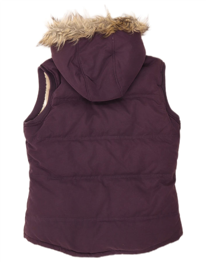 Gilet imbottito con cappuccio da donna Fat Face UK 12 Poliestere viola medio