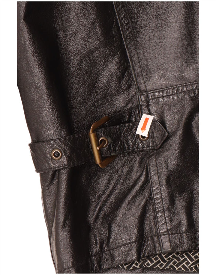 Giacca in pelle vintage da uomo UK 40 grande in pelle nera