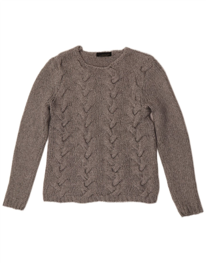 Maglione maglione girocollo da uomo Zara grande in nylon grigio