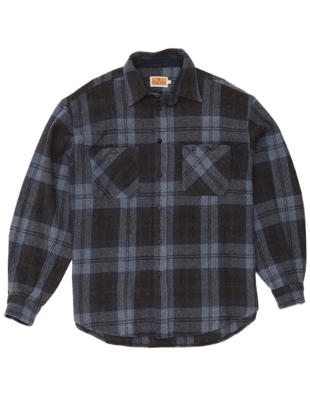 Camicia overshirt da uomo Conte of Florence XL lana a quadri blu