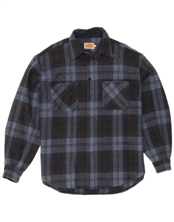 Camicia overshirt da uomo Conte of Florence XL lana a quadri blu