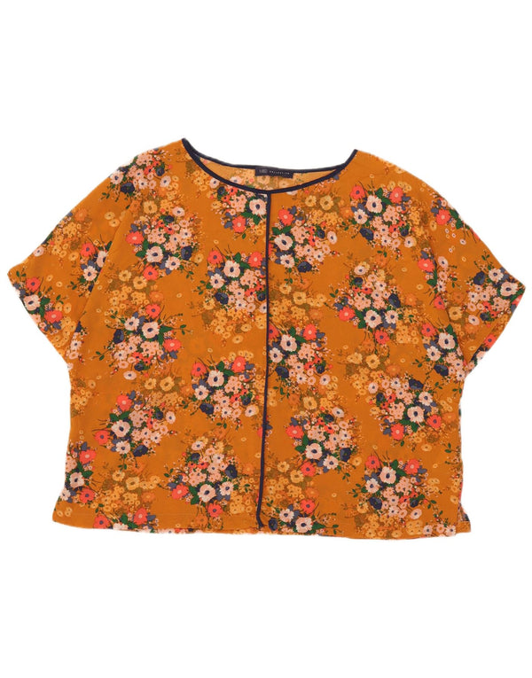 Camicetta oversize da donna Marks & Spencer Top UK 18 XL Arancione floreale