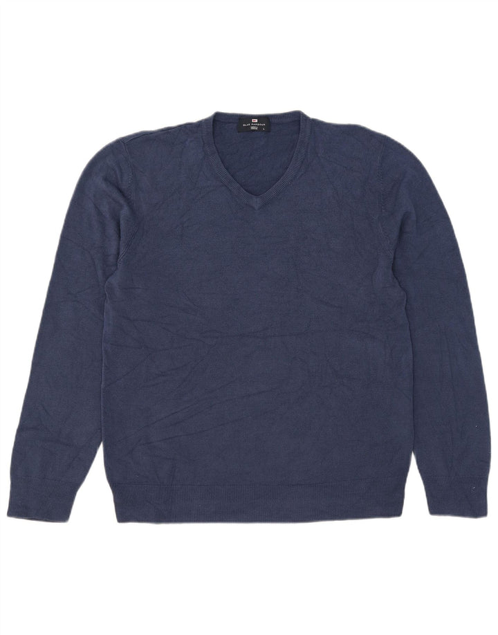 Maglione da uomo Marks & Spencer Blue Harbour con scollo a V grande blu navy