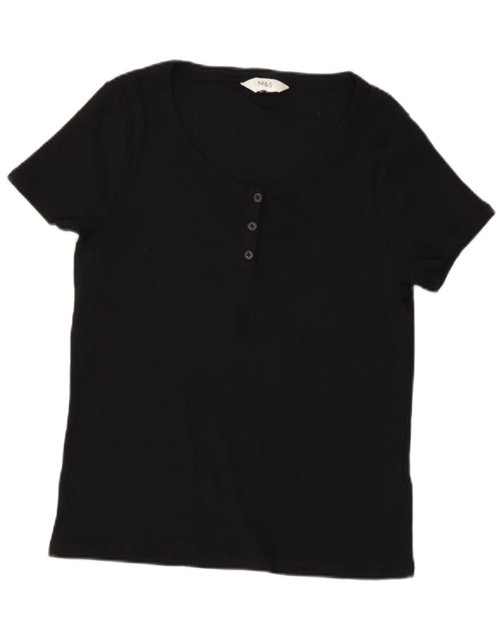 T-shirt da donna Marks & Spencer Top UK 14 cotone nero medio