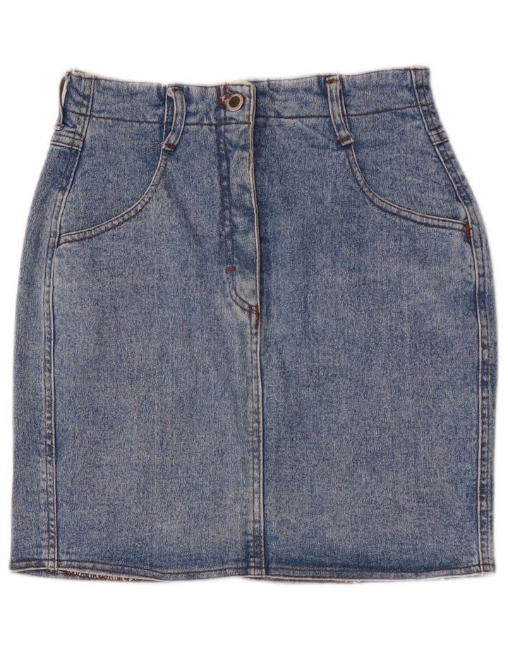Gonna in denim da donna con zip IT 44 media W30 cotone blu